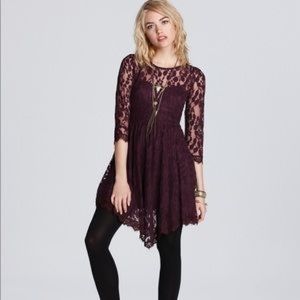 Free People Floral Mesh Lace Dress